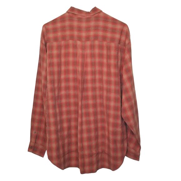 Tommy Bahama 100% Silk Plaid Long Sleeve Button Down Shirt Size Large - Picture 5 of 8
